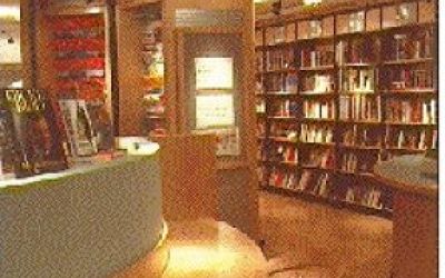 Well-designed interior of Browsers Bookshop, Woodbridge
