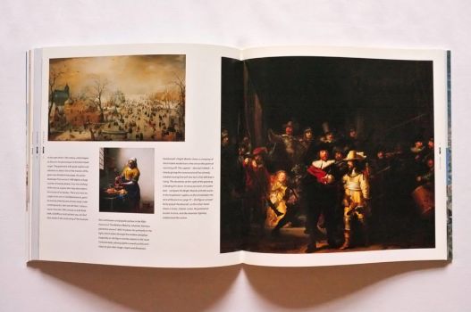 A double-page spread on the Rijksuseum includes works by Dutch, including Rembrandt, who altered the western canon with works like Night Watch.
