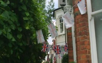 Bunting in Broomwood Road London SW