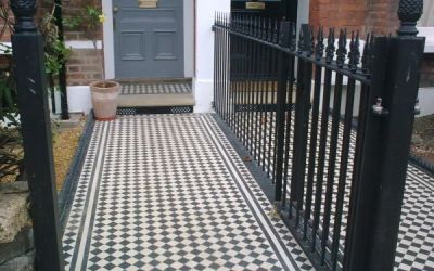 New front paths in Cavendish Road, laid in traditional style