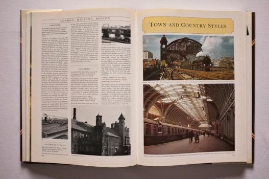 A picture feature on Town and Country Styles on pages 108-109 of The Railway Heritage of Britain opens with large colour photographs of the trainsheds at Cannon Street and Paddington stations in London.  