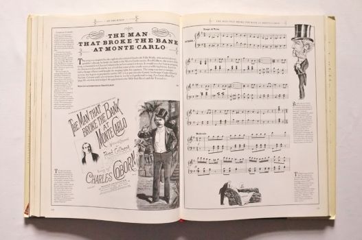 The music of The Man That Broke the Bank at Monte Carlo is introduced by a short essay and illustrated by a song sheet cover and two cartoons.