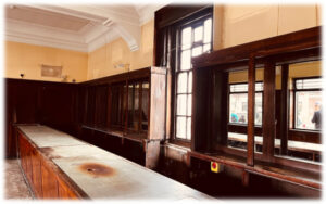 Counter top and other fittings in the Leamington Spa Station refreshment rooms before renovation.