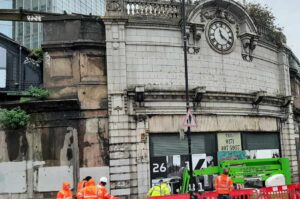 Semi-derelict frontage of the railway arches at Findlater’s Corner, London Bridge.
