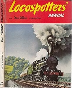 On Ian Allan’s 1960 Locospotters’ Annual an ex-Great Western Railway Castle Class 4-6-0 locomotive is seen hard at work with the Capitals United Express. 