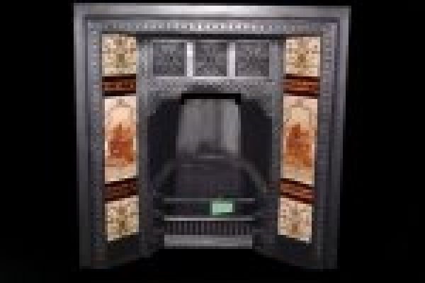 Victorian tiled register grate