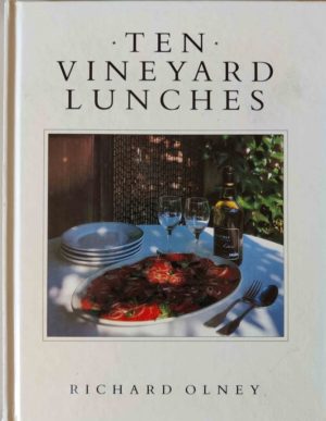 The cover of Ten Vineyard Lunches features a photograph of a tomato salad.