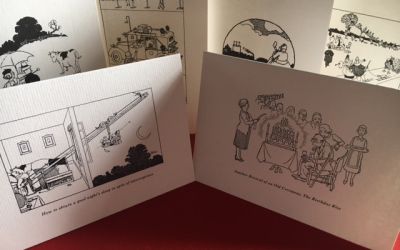 Studio shot of six cards